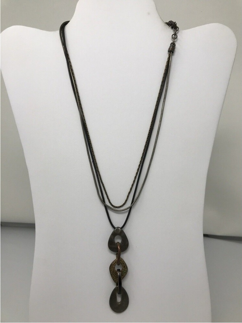 Layered Bronze-Tone Pendant Necklace - Women Jewelry